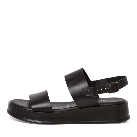 Leather Heeled sandal - black